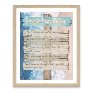 Beach Bum Rules Sign – Gift Funny Bathroom Decor || The Ace Co Exclusive